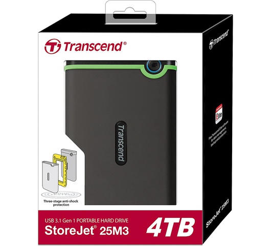 Transcend External HDD 4TB - Iron Grey - TS4TSJ25M3S
