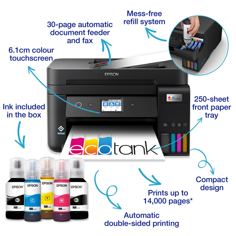 Epson EcoTank L6290 A4 Wi-Fi Duplex All-in-One InkTank Printer Epson EcoTank L6290 A4 Wi-Fi Duplex All-in-One InkTank Printer