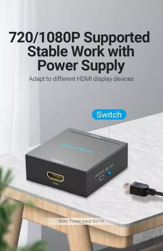 Vention RCA to HDMI Converter Black Metal Type – VEN AEFB0