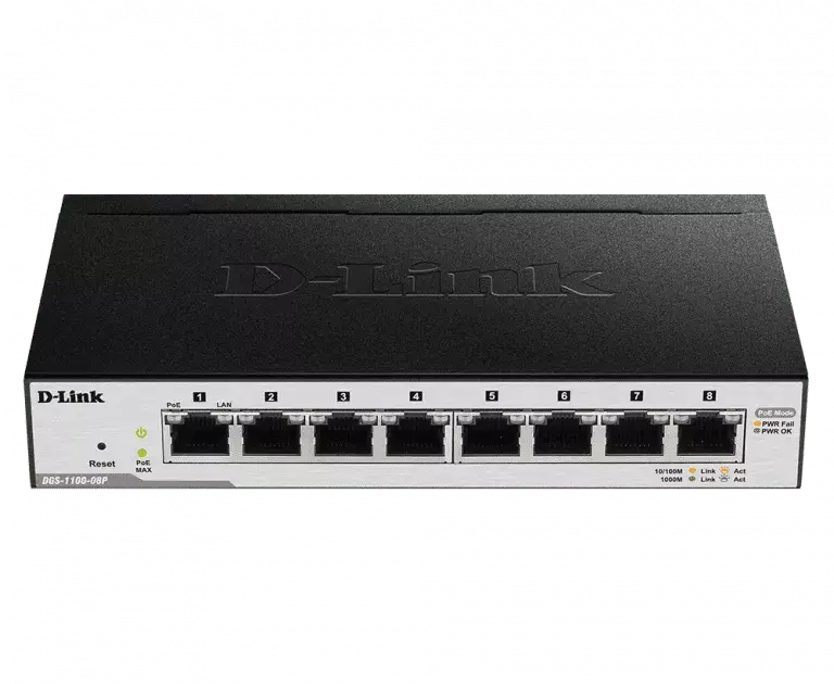 D-Link 8-Port Gigabit Smart Managed PoE Switch with 8 PoE Ports - DGS-1100-08P D-Link 8-Port Gigabit Smart Managed PoE Switch with 8 PoE Ports - DGS-1100-08P