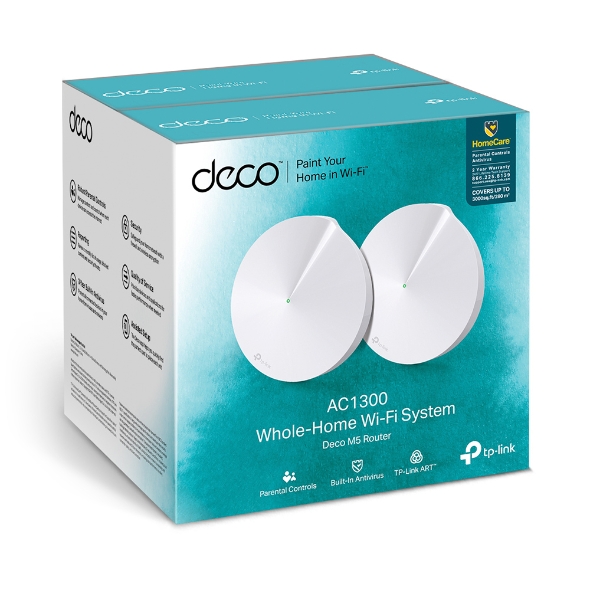 TP-Link Deco M5 AC1300 Whole Home Mesh Wi-Fi System (3 Pack) - TL-DECO M5-3