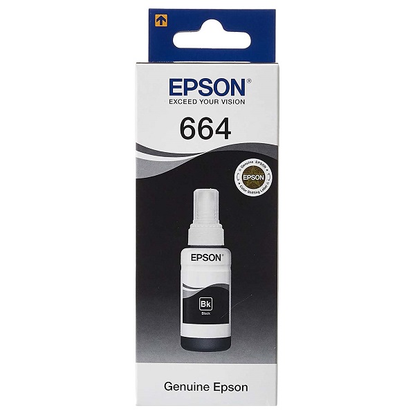 INK CART EPSON  T6641 Black for L100, L110, L120, L1300, L1455, L200, L210, L220, L300, L3050, L3060, L3070, L310, L355, L365, L382, L386, L455, L486, L550, L565, L605, L655 -70ml - C13T66414A