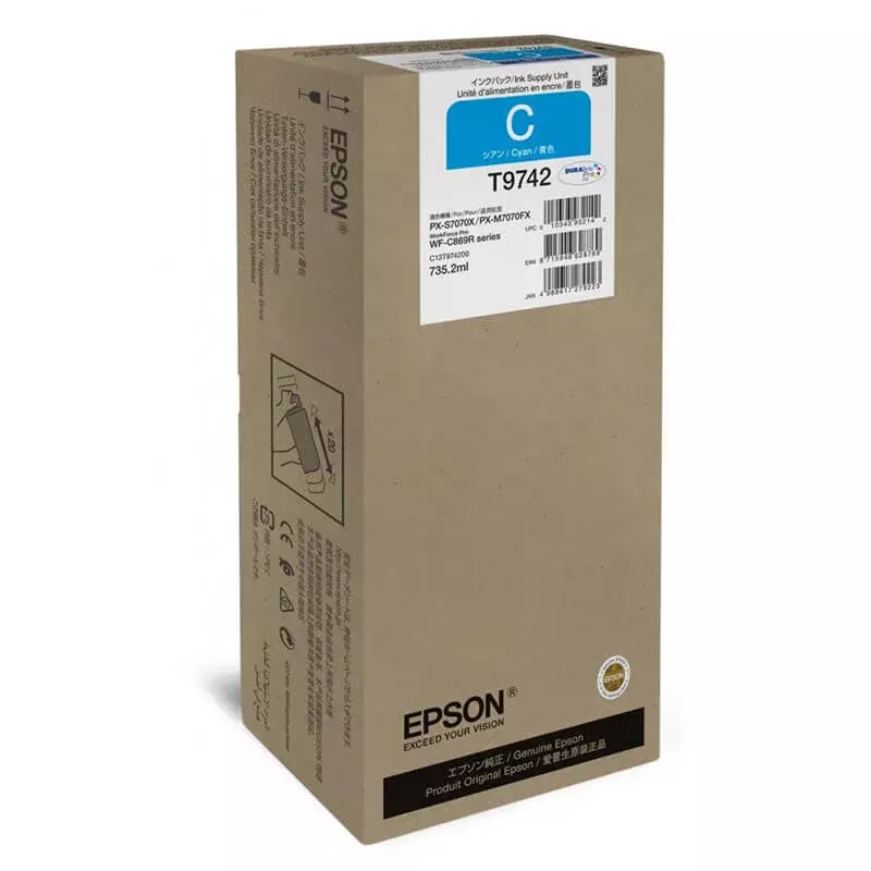 Epson T9742 Cyan XXL Ink Cartridge for WF-C869R Series Epson T9742 Cyan XXL Ink Cartridge for WF-C869R Series
