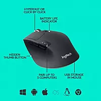 Logitech M720 Triathlon Multi-Computer Wireless Mouse - 910-004791 Logitech M720 Triathlon Multi-Computer Wireless Mouse - 910-004791