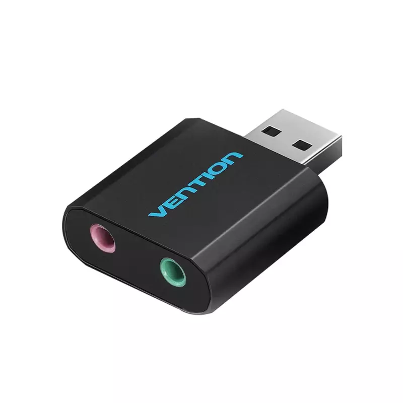 Vention USB External Sound Card Black Metal Type Vention USB External Sound Card Black Metal Type