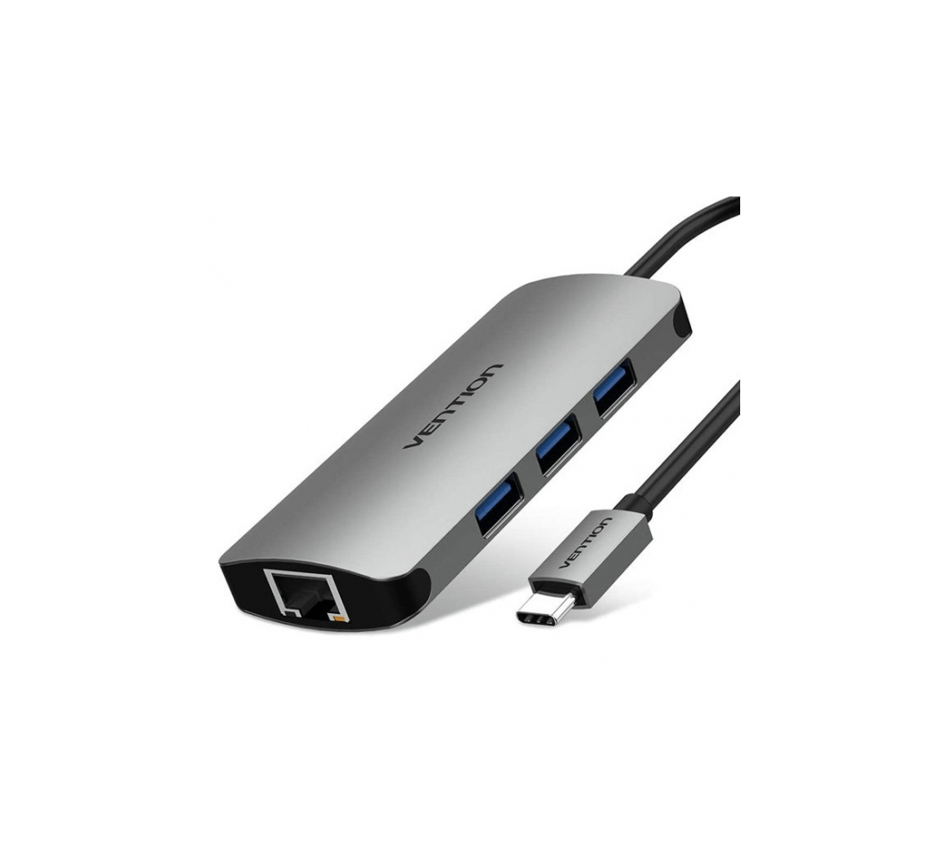 Vention USB C Multi-function 4 in 1 Docking Station USB-C to HDMI/VGA/USB 3.0/PD Docking Station 0.15M Gray Aluminum Alloy Type Vention USB C Multi-function 4 in 1 Docking Station USB-C to HDMI/VGA/USB 3.0/PD Docking Station 0.15M Gray Aluminum Alloy Type