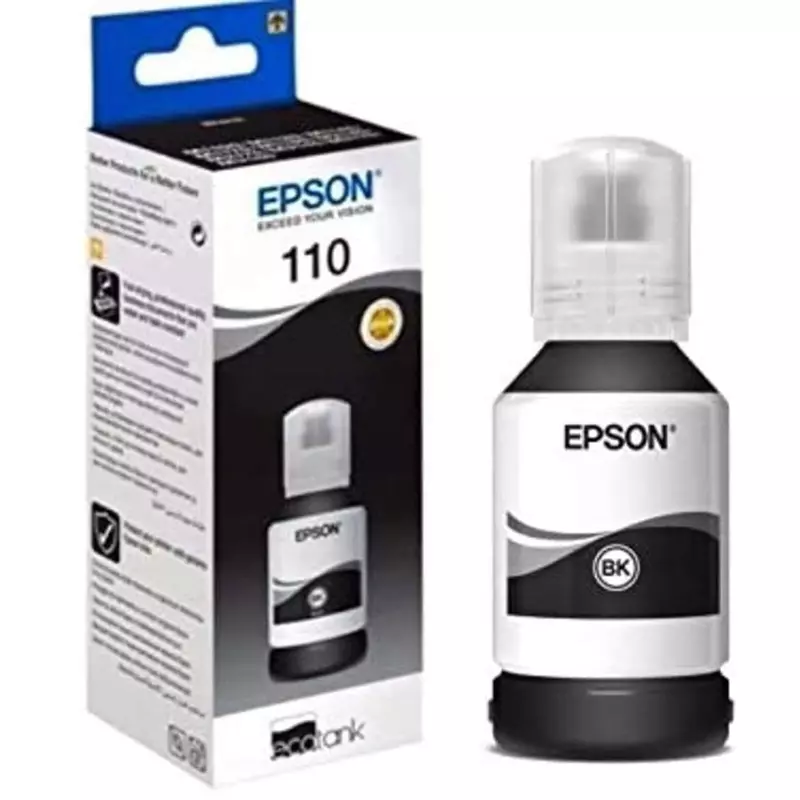 INK CART EPSON 110 Black Ink for Eco Tank M3170 , M2120 ,M1120, M3140, M1180, M1100, M2170, M1170,M3180 ,M 2140, M1140 - 120 ml - C13T03P14A INK CART EPSON 110 Black Ink for Eco Tank M3170 , M2120 ,M1120, M3140, M1180, M1100, M2170, M1170,M3180 ,M 2140, M1140 - 120 ml - C13T03P14A