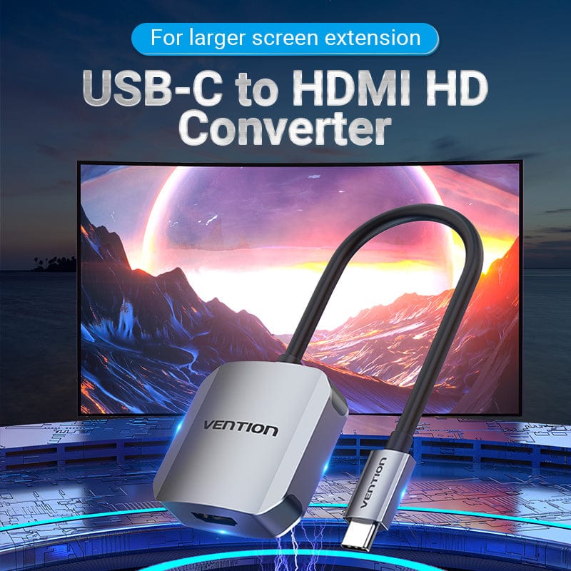 Vention USB-C to HDMI Converter 0.15M Gray Aluminum Alloy Type